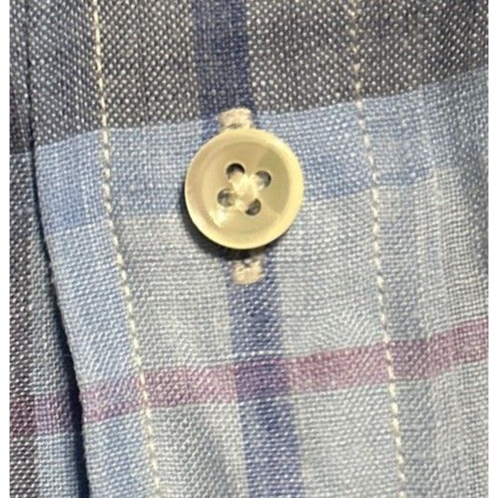 Vineyard Vines Men’s Classic Fit Murray 100% Linen Plaid Long Sleeve Shirt Sz Lg - Picture 4 of 10